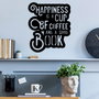 Wallity Happiness Coffee Escultura de pared negra